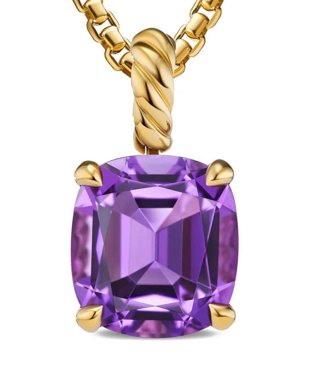 David Yurman Metallic 18Kt Marbella Amethyst Pendant (12Mm)