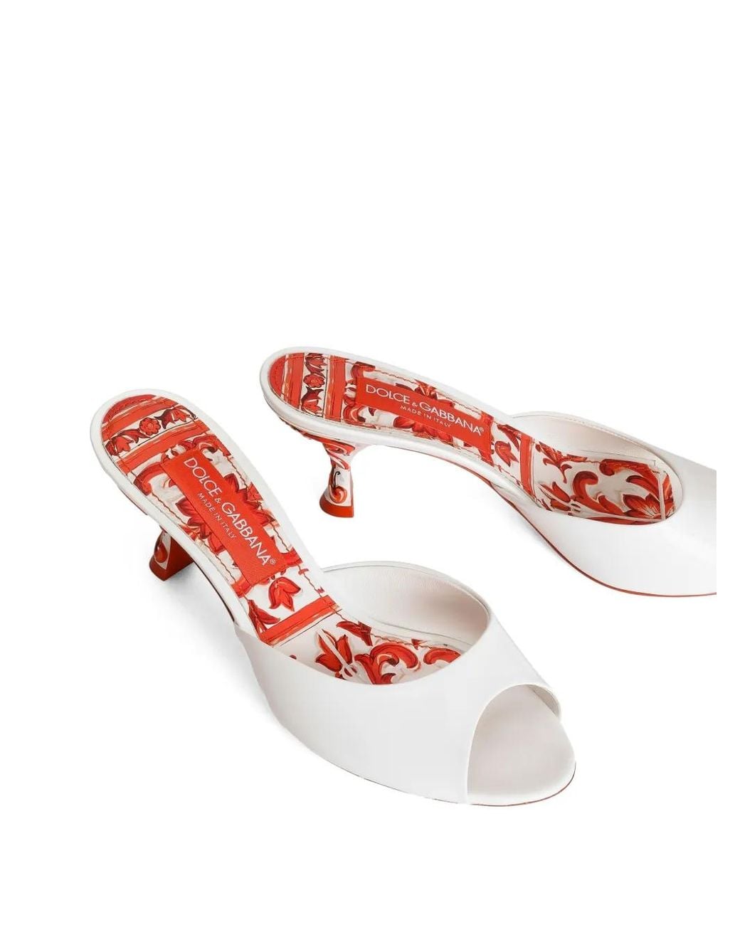 Dolce & Gabbana Pink Mules En Cuir Verni