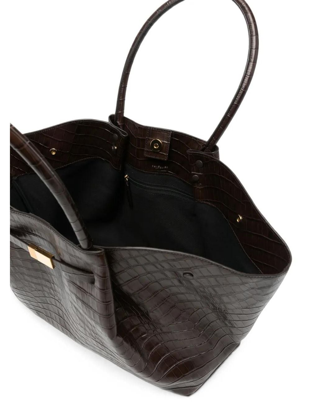 DeMellier London Black Cabas New York En Cuir Effet Crocodile