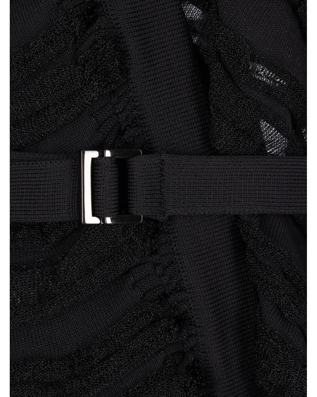 CFCL Black Lurex-Knit Belted Cardigan