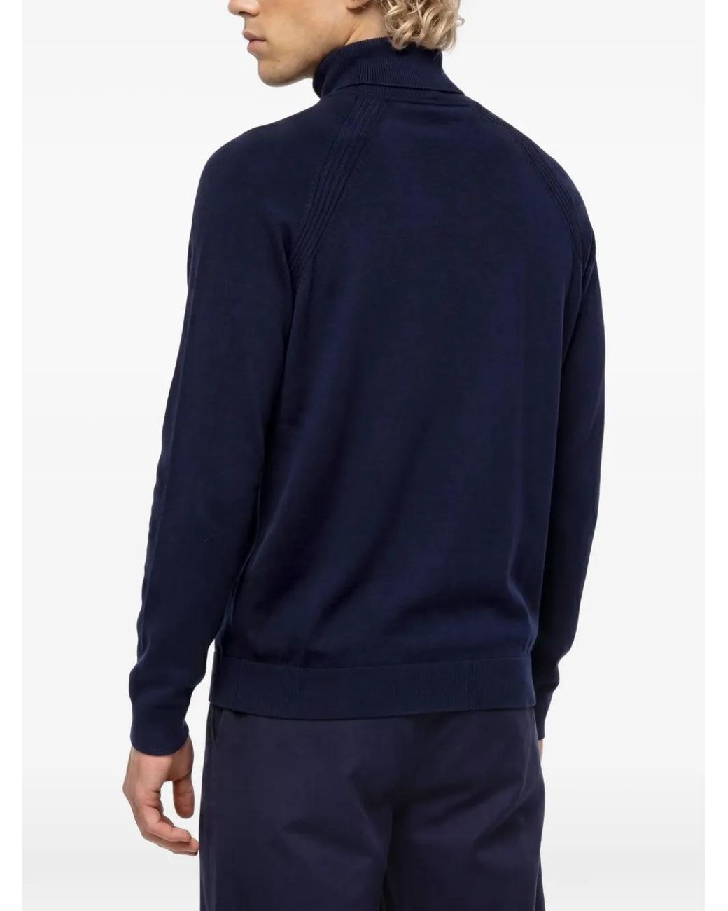 Karl Lagerfeld Blue Roll-Neck Sweater for men