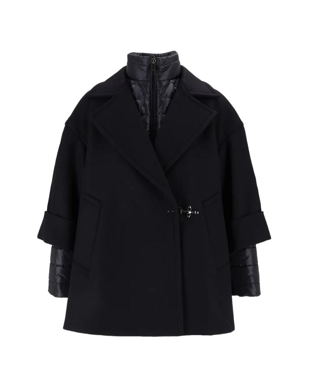 Fay Blue Layered Toggle-Fastening Coat