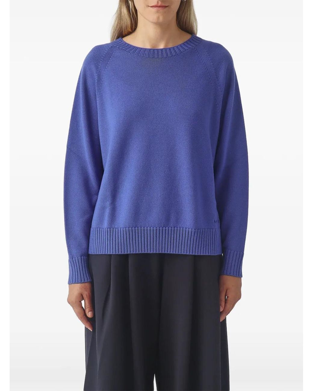 Max Mara Blue Pullover Mit Raglanärmeln