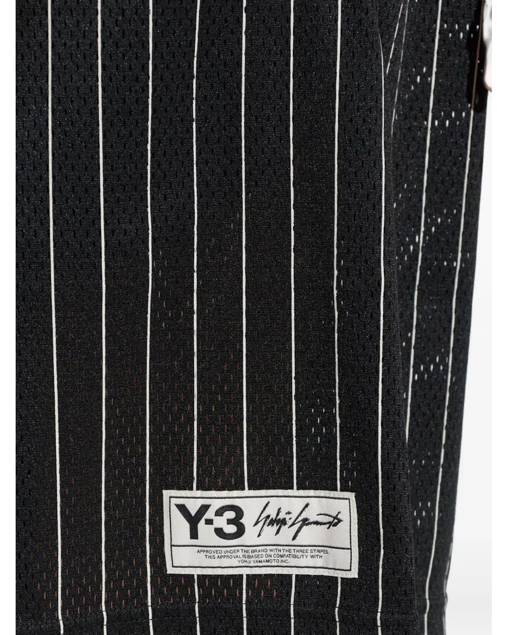 Y-3 Black Striped Drawstring Shorts for men