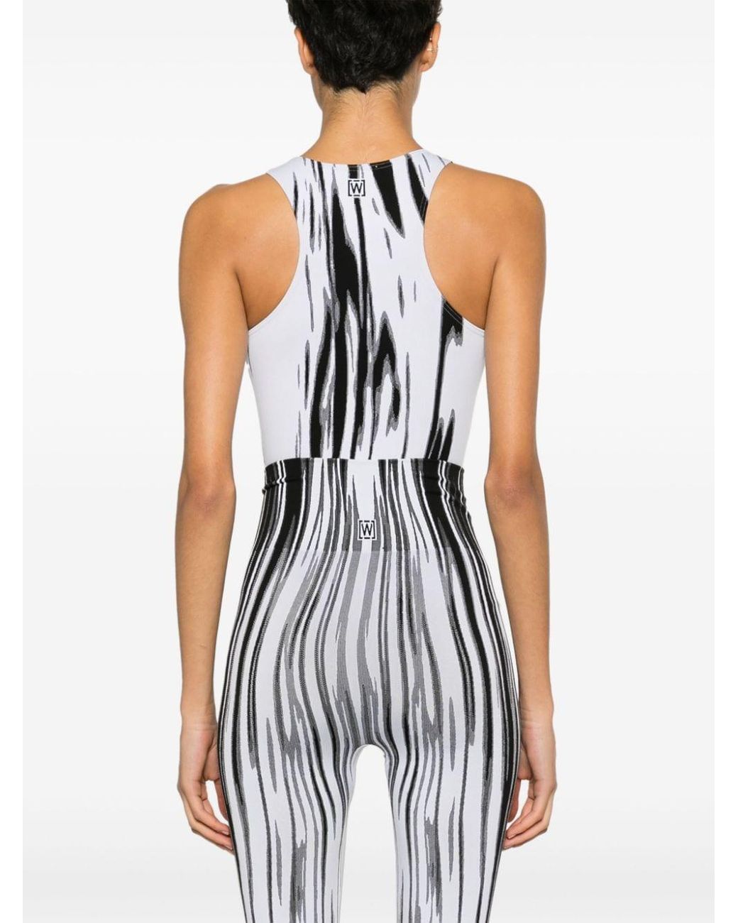 Wolford Artist-stripe Dyed Bodysuit in White