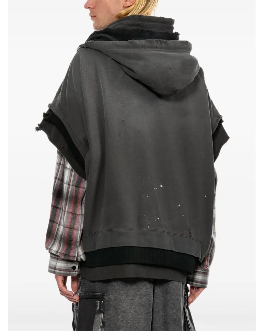 Maison Mihara Yasuhiro Black Hooded Layered Sweatshirt for men