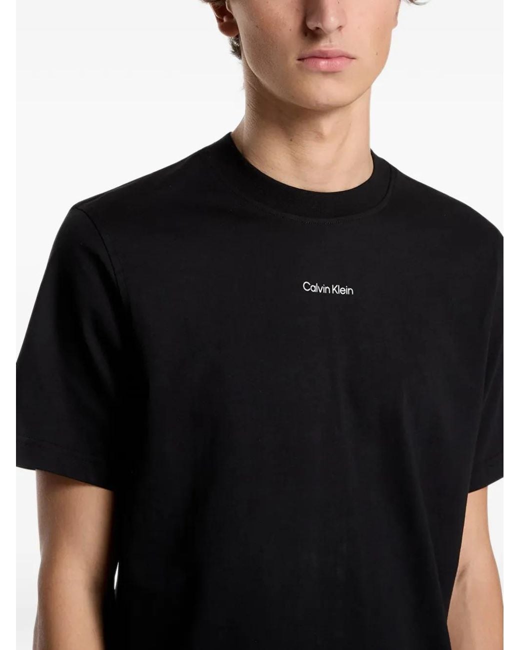 Calvin Klein Black Easy Retro Logo-Print Short-Sleeve T-Shirt for men