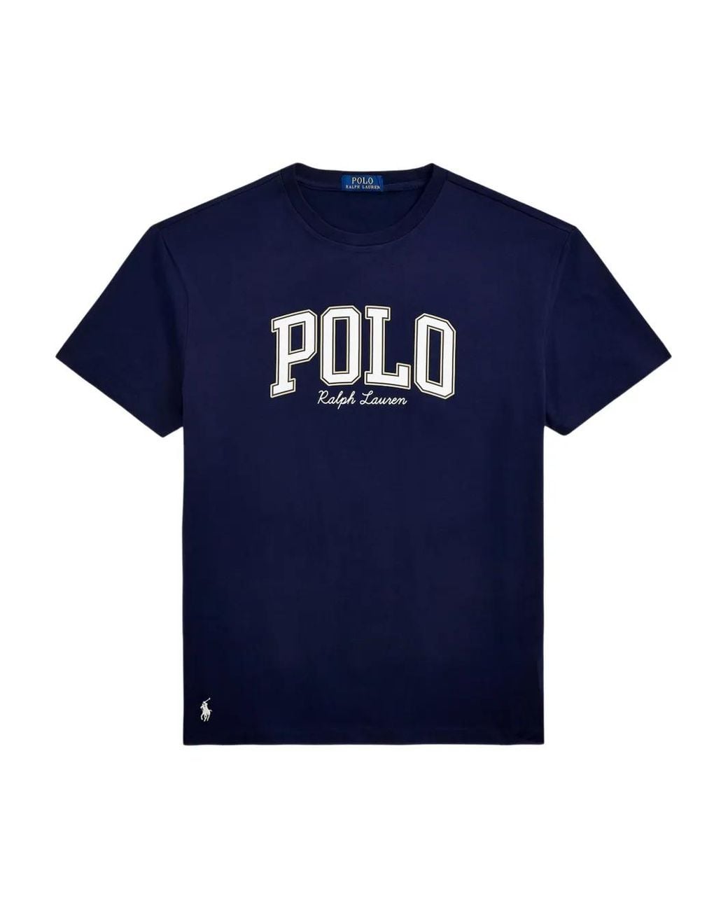 Polo Ralph Lauren Blue Crewneck Logo Print T-Shirt for men