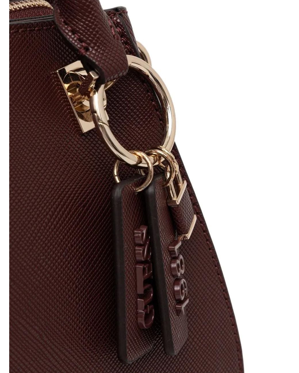 Guess Purple Noelle Logo-Plaque Tote Bag