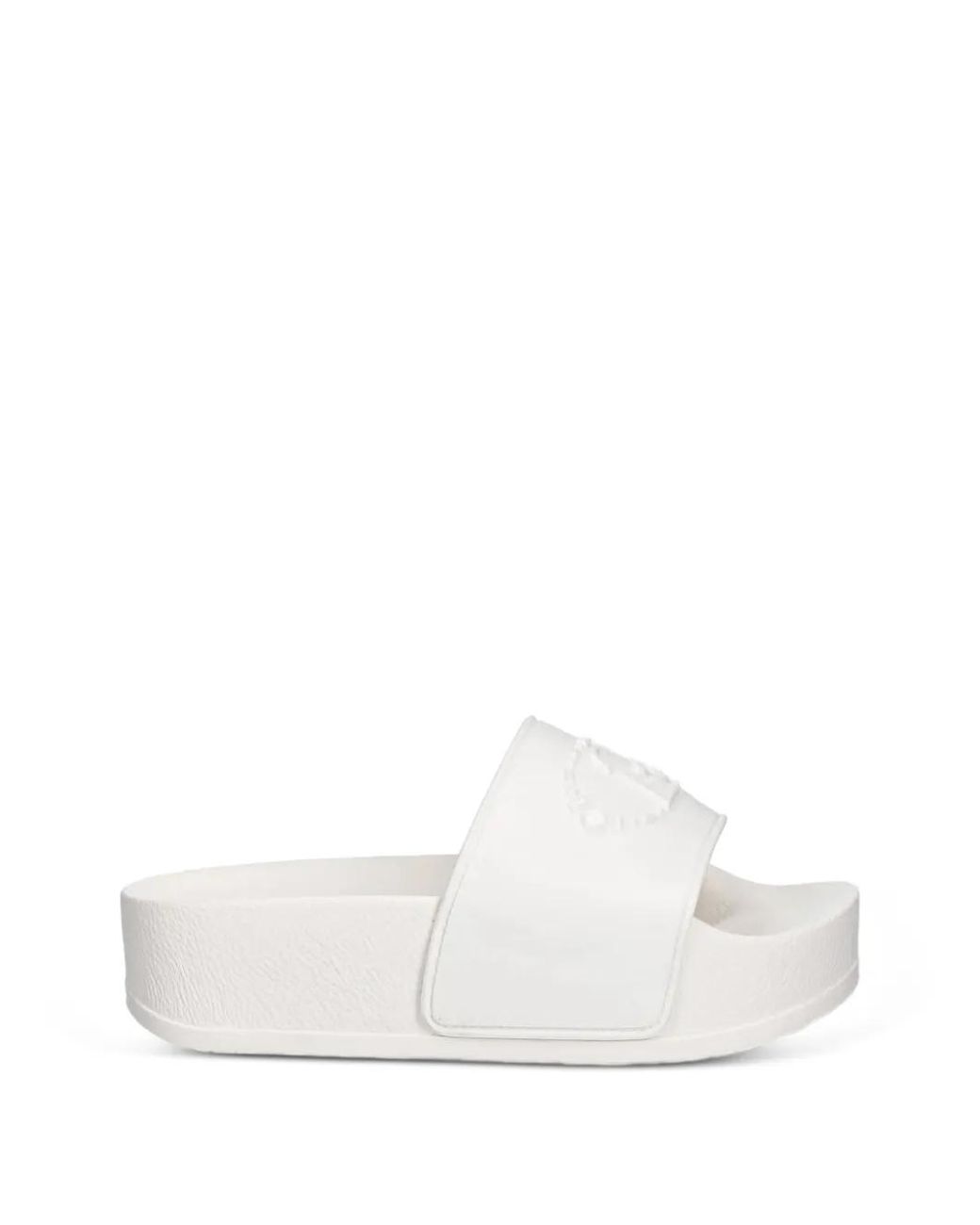 Liu Jo White Logo-Embossed Platform Slides