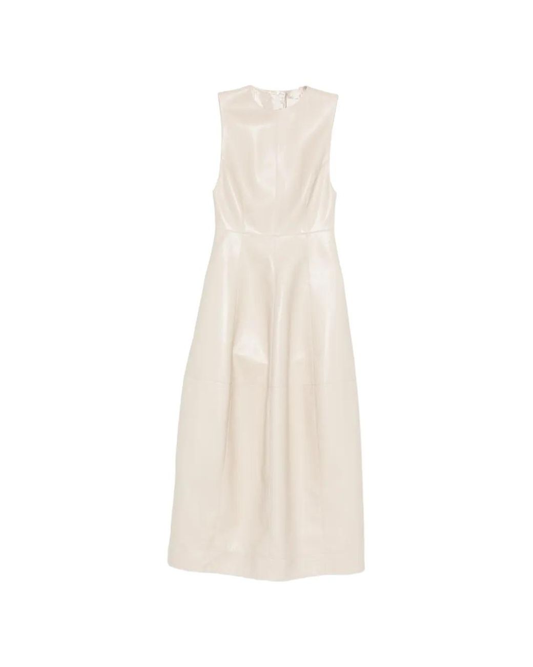 Nanushka White Crew-Neck Midi Dress