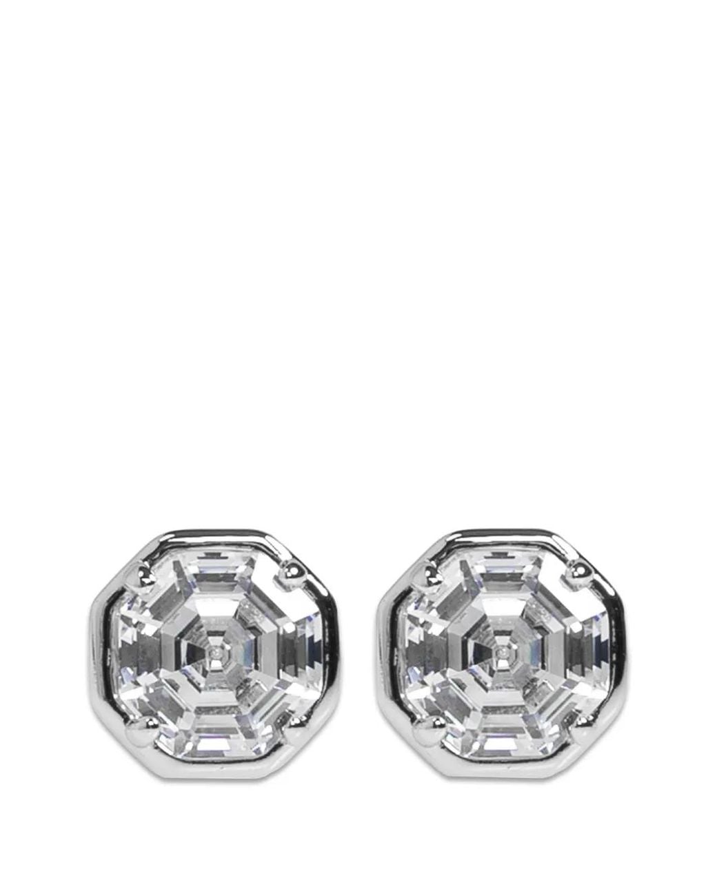 Kate Spade White Crystal-Embellished Octagon Earrings