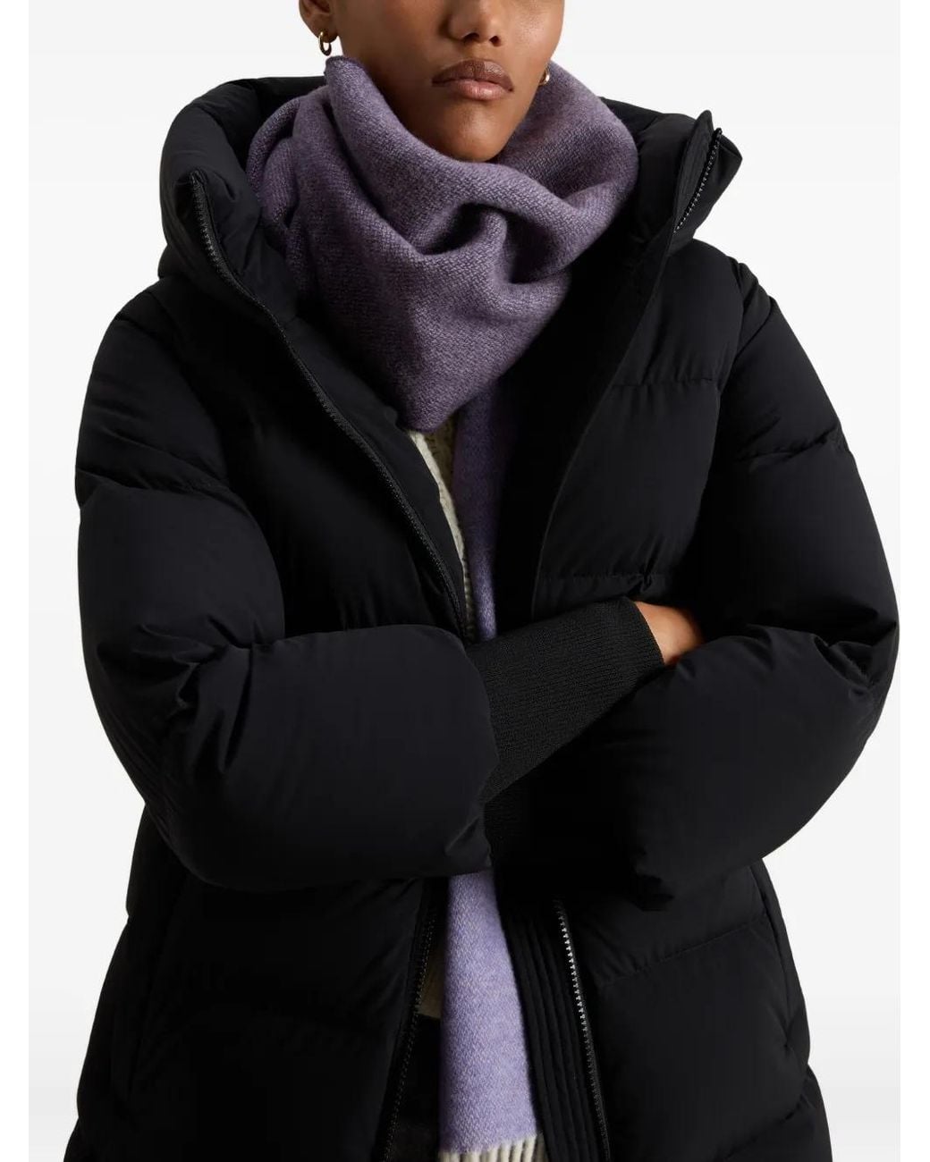 Abrigo Oversize Con Capucha Woolrich de color Black