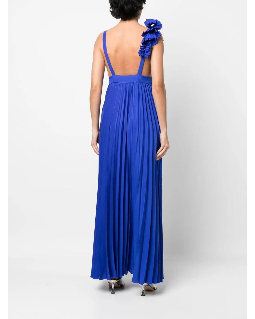 P.A.R.O.S.H. Bluette Plissé Long Dress