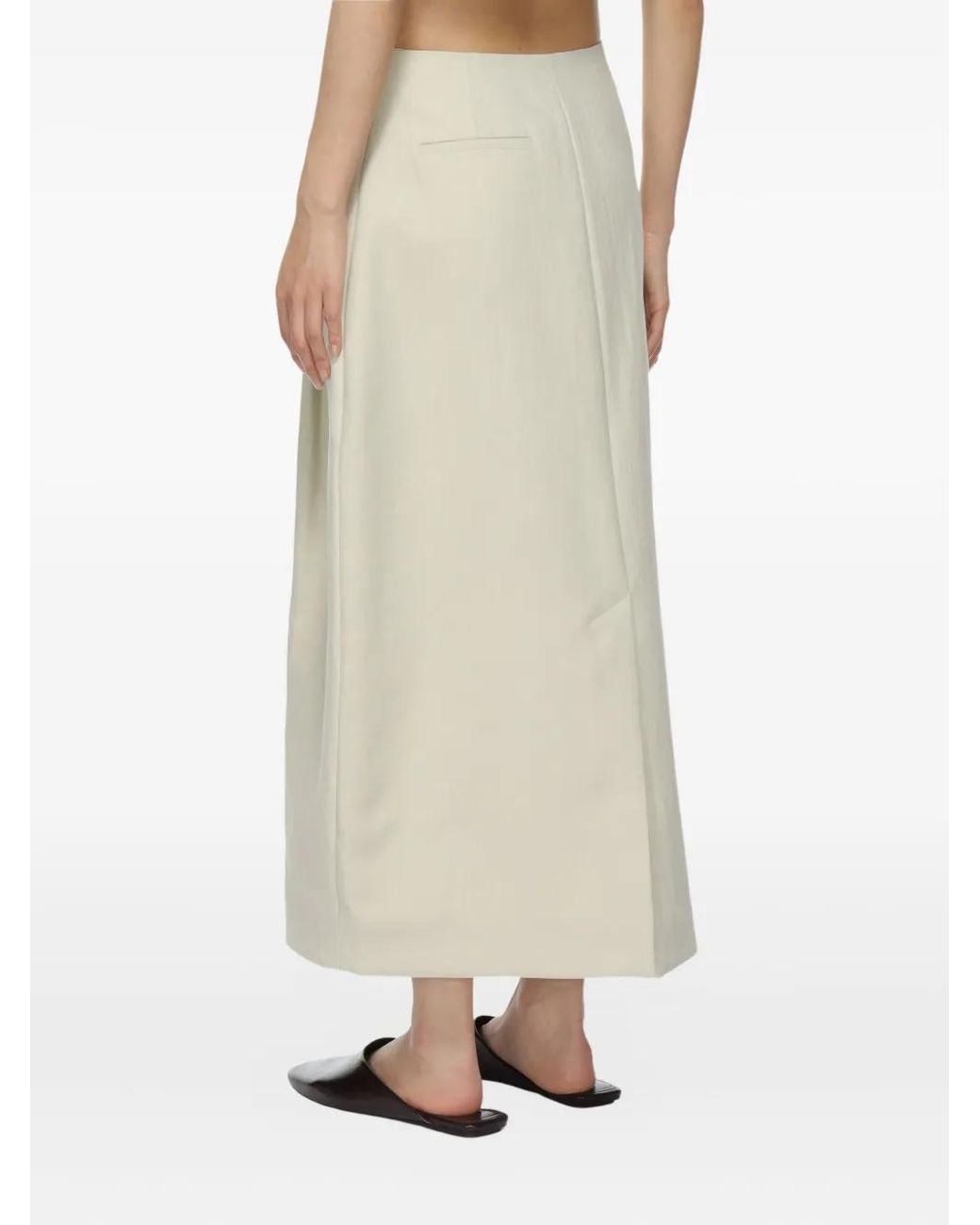 Studio Nicholson White Carson Zip-Fastening Full Skirt