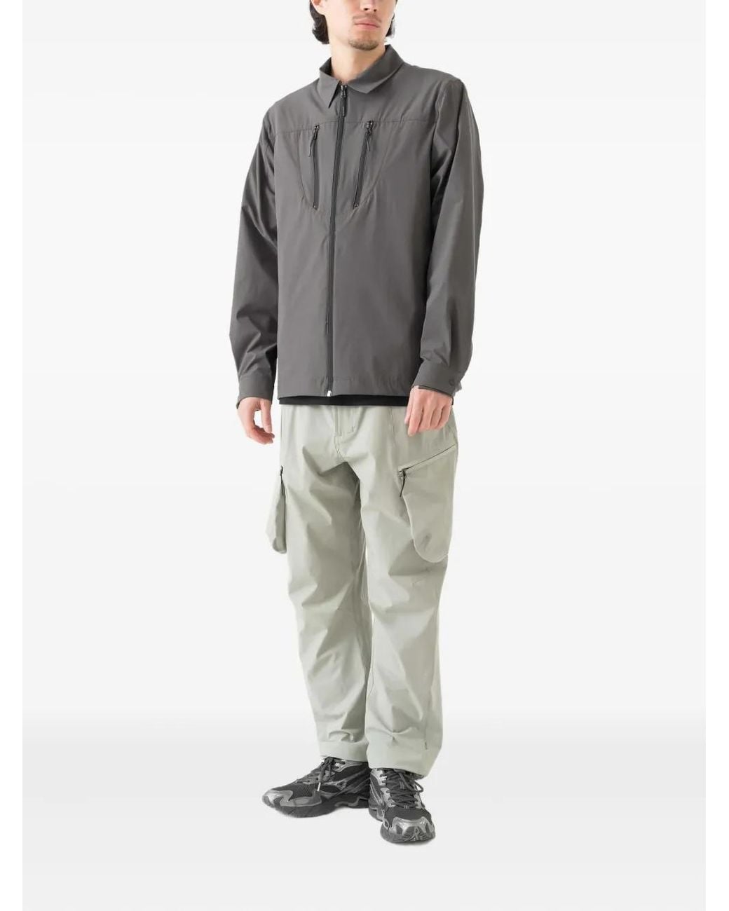 Maharishi Gray Zip-Up Lightweight Jacket for men