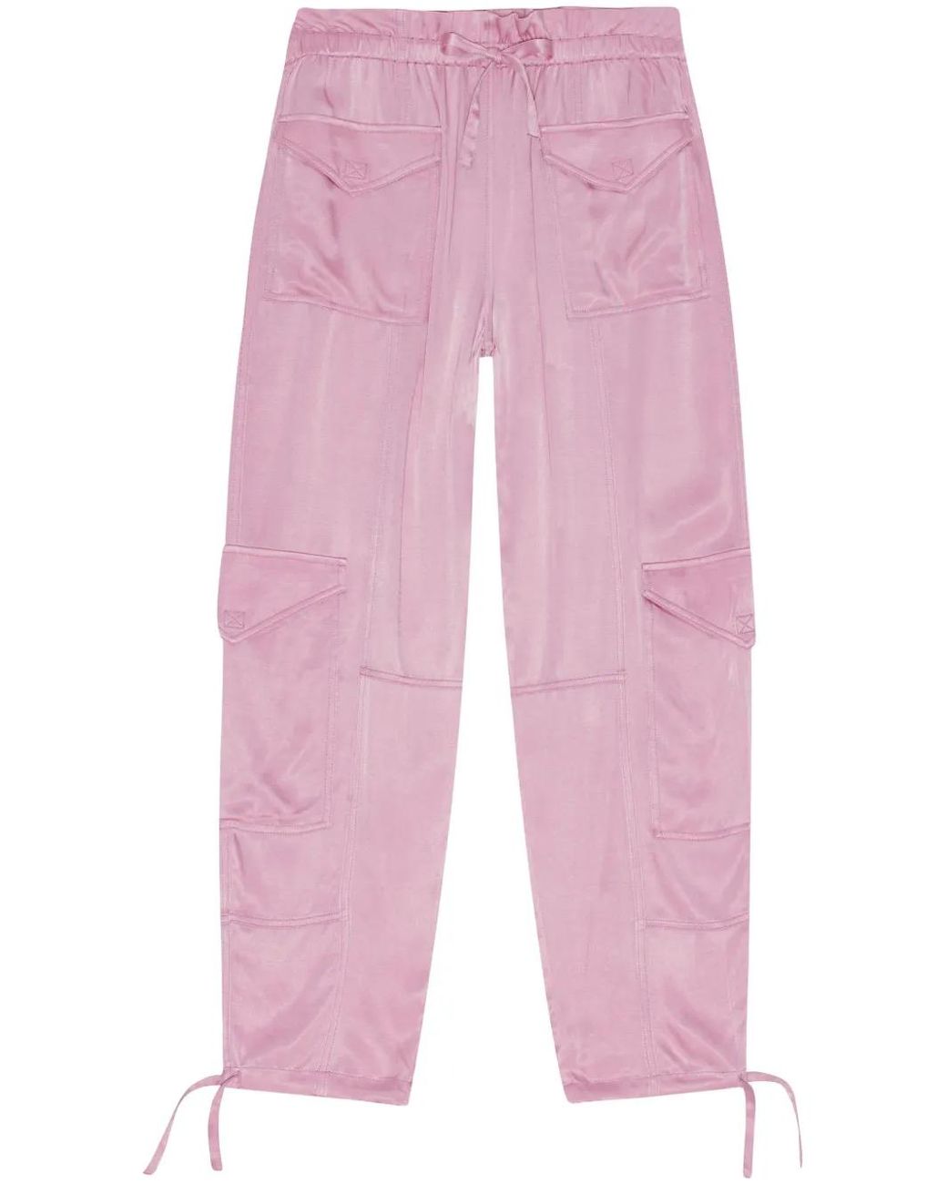 Ganni Pink Washed Satin Pants