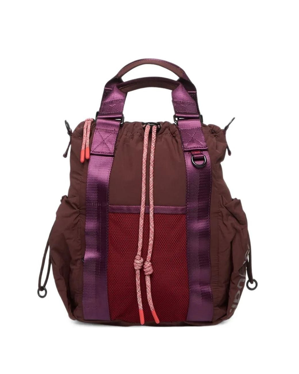 Drawstring Mesh-Panel Backpack Desigual de color Purple