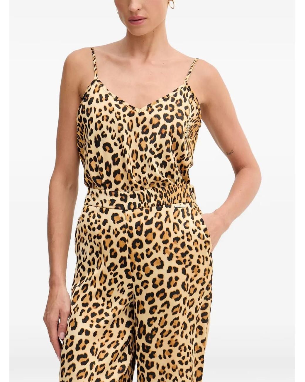 Lola Casademunt Natural Leopard-Print Top