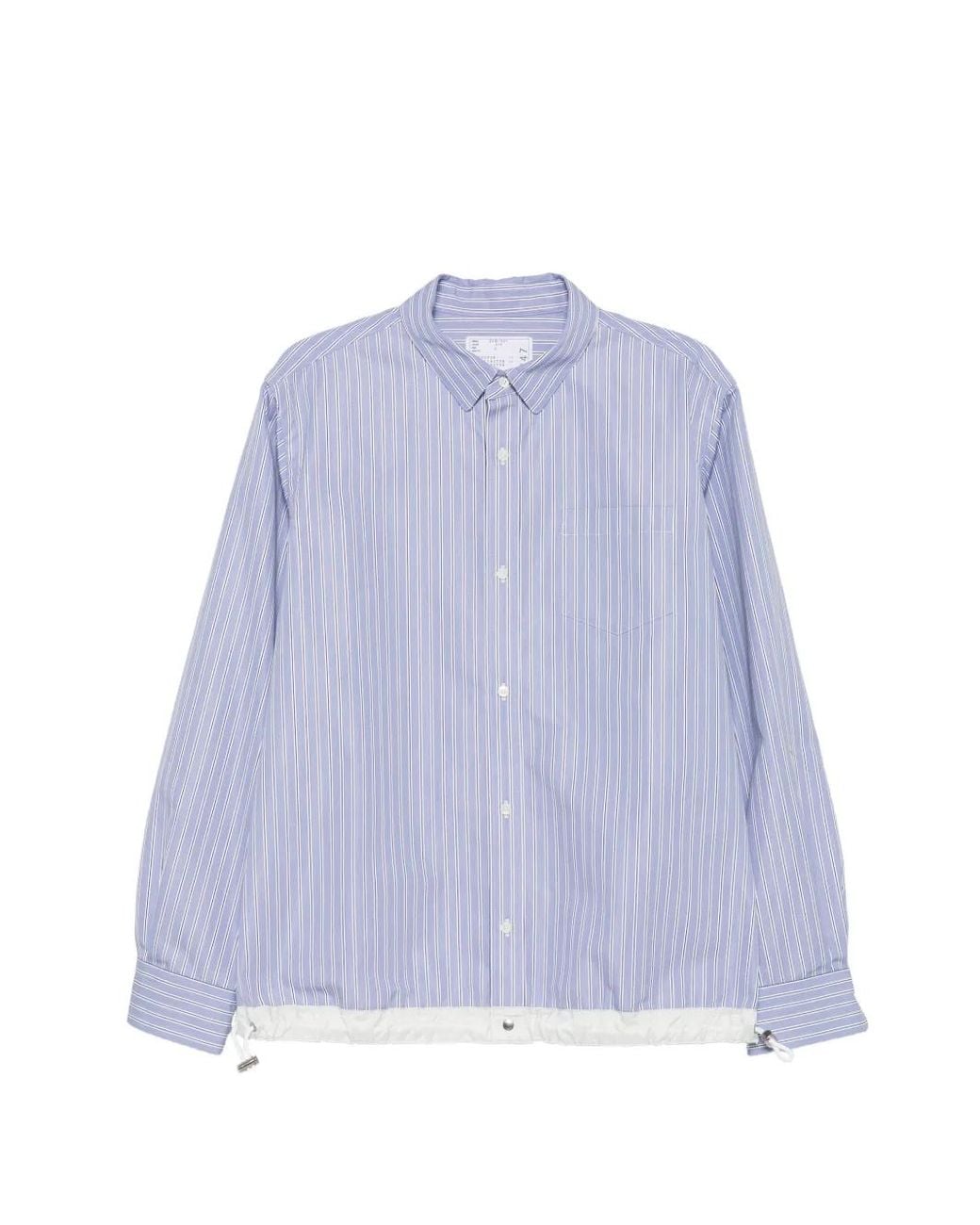 Sacai Purple Chemise Rayée À Lien De Resserrage for men
