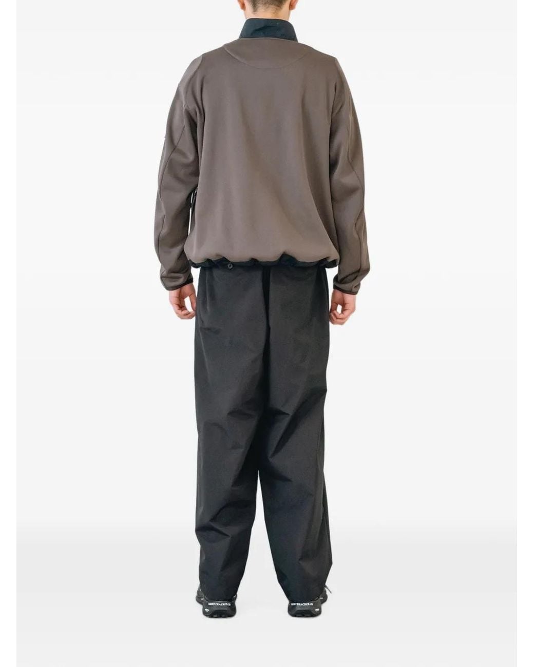 Yoshio Kubo Gray Patchwork Half-Zip Jacket for men