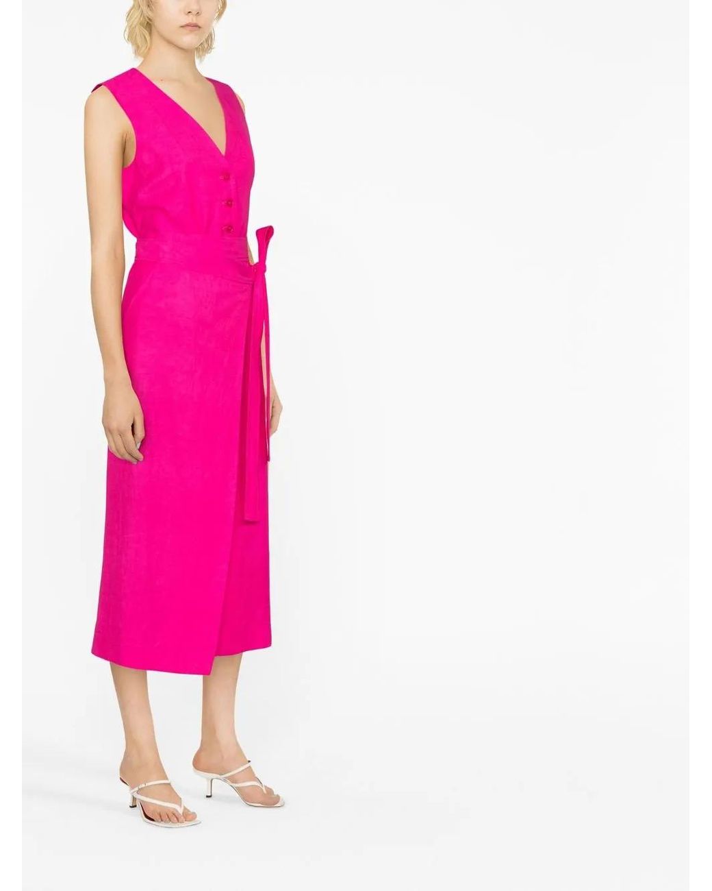 P.A.R.O.S.H. Pink Wrap Midi Skirt