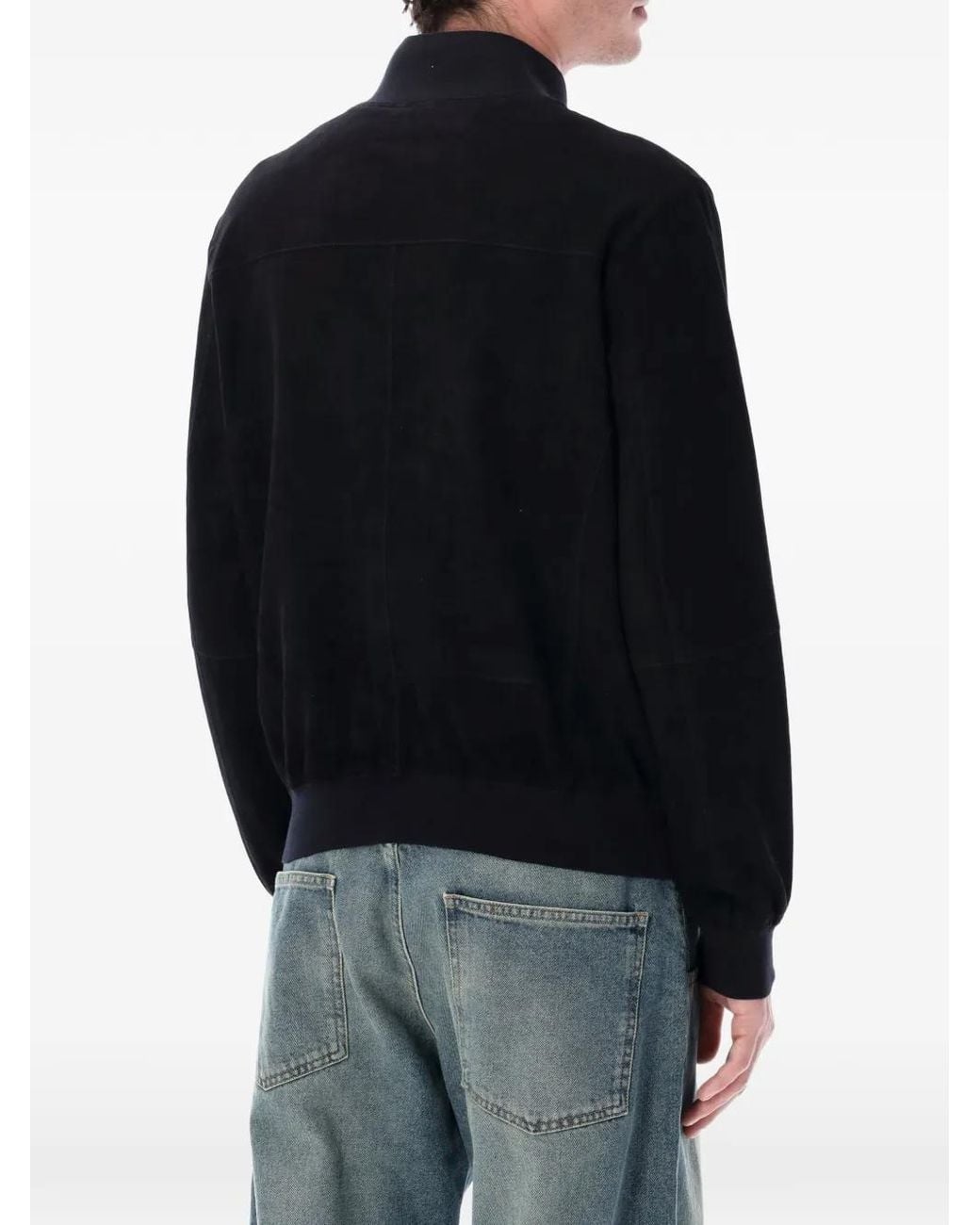SWD by S.w.o.r.d. Black Suede Button-Up Jacket for men