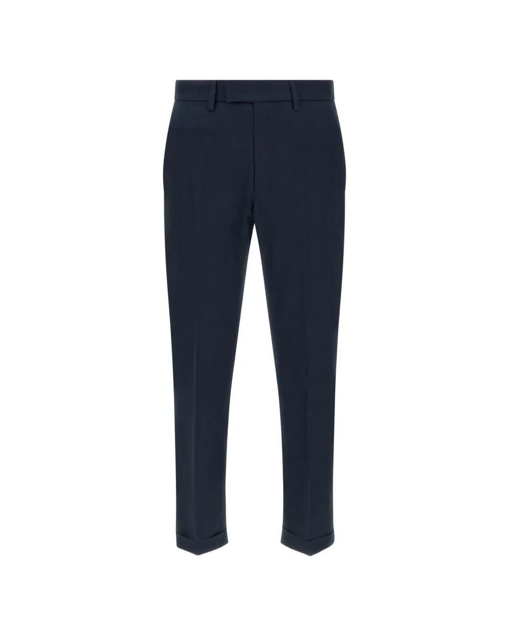 Department 5 Blue Logo-Patch Pleated Trousers for men