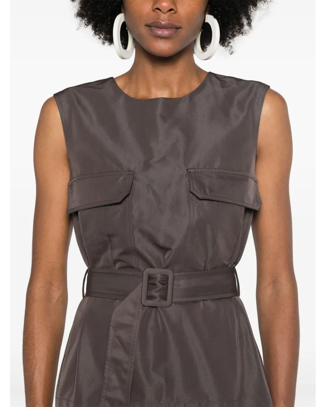 P.A.R.O.S.H. Mouwloze Top in het Gray