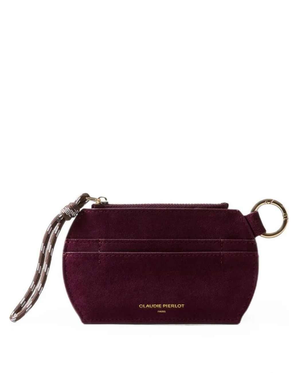 Claudie Pierlot Purple Suede Zipped Card Holder