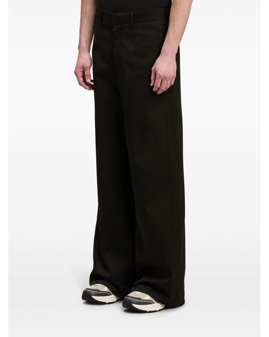 Palm Angels Black Monogram Straight-Leg Trousers for men