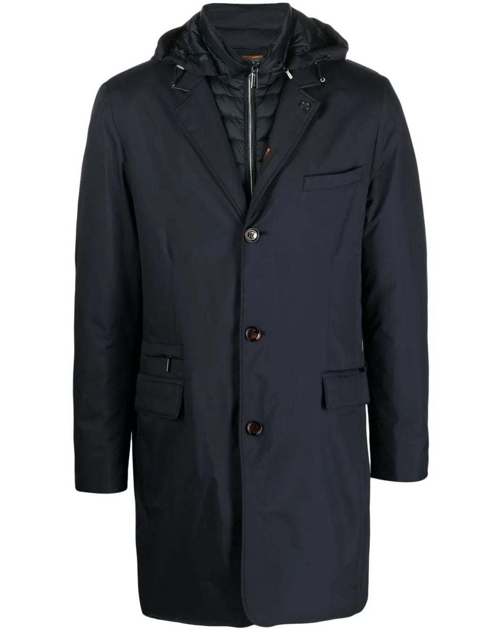 Moorer Blue Redon Single-Breasted Padded Coat for men