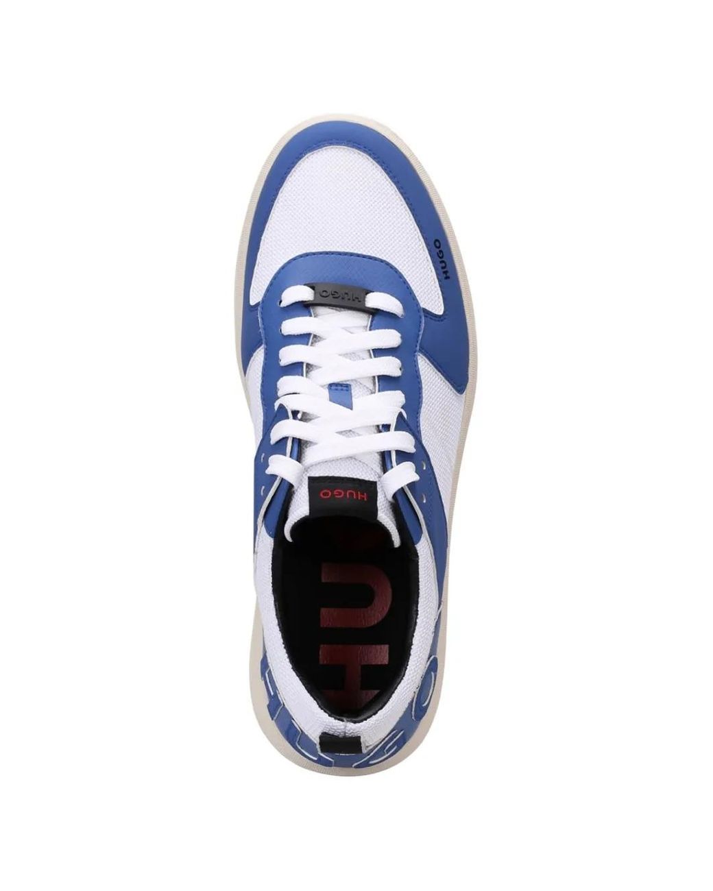 Boss Blue Logo Panel Sneakers for men