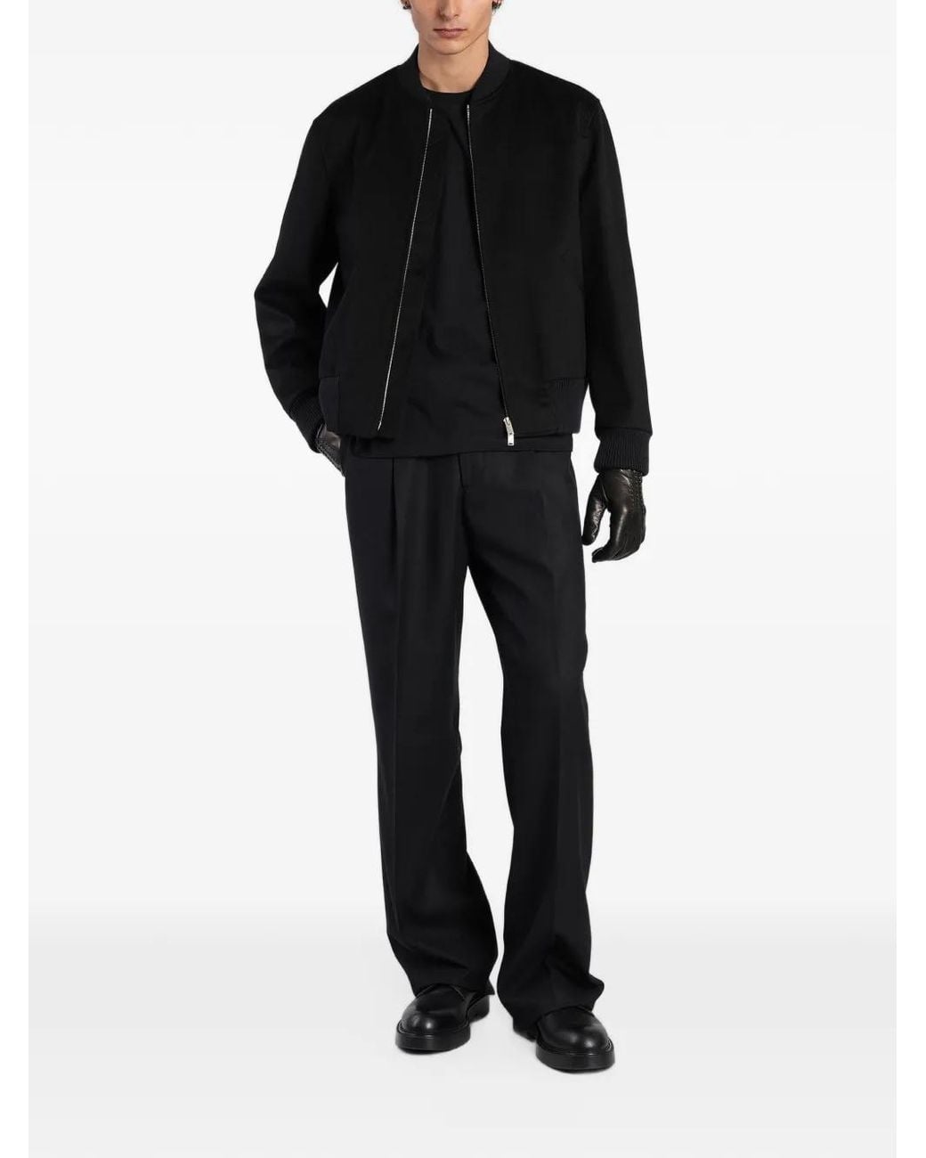 Lardini Black Logo-Patch Bomber Jacket for men
