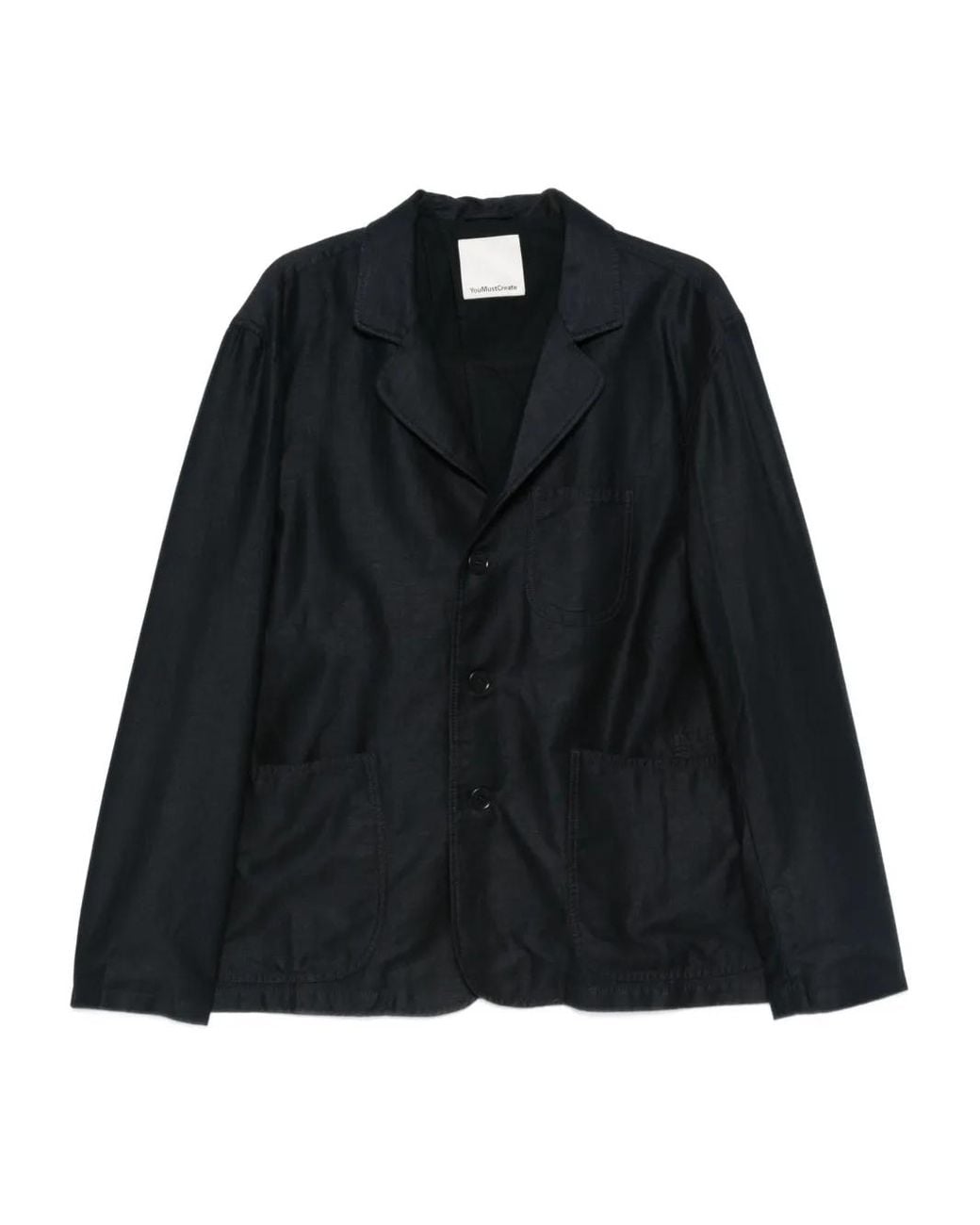 YMC Black Button-Fastening Patch-Pocket Blazer for men