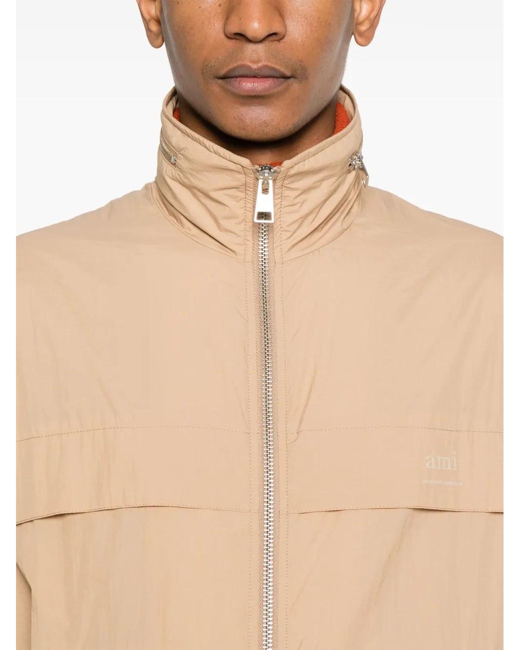 AMI Windjack Met Logoprint in het Natural voor heren
