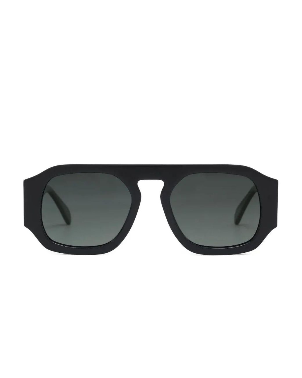 Anine Bing Black Preston Angular-Frame Sunglasses