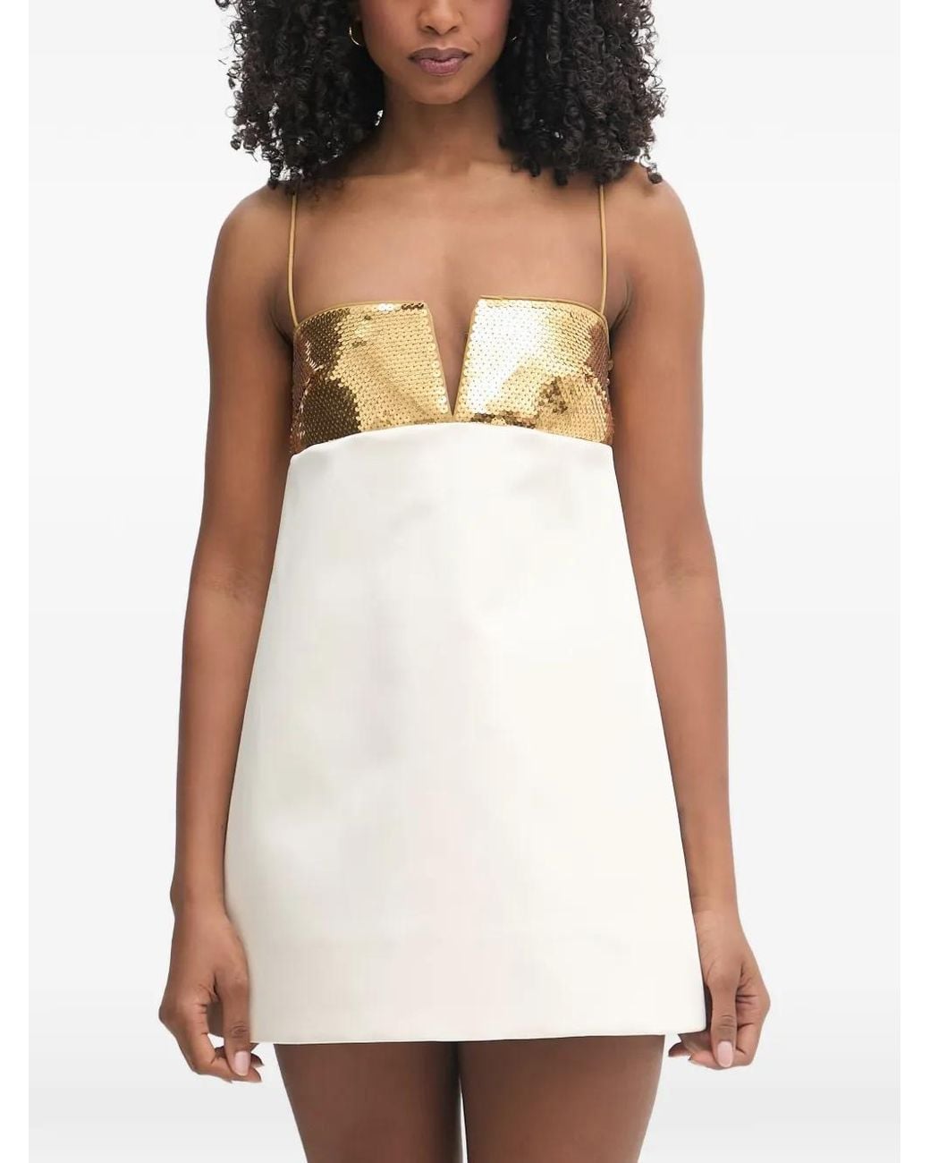 retroféte White Cyra Sequin-Embellished A-Line Mini Dress