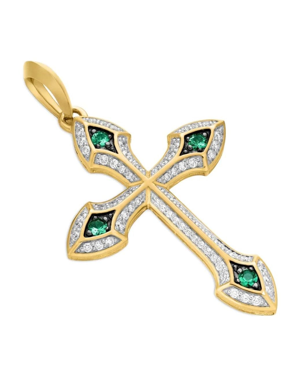 David Yurman Metallic 18Kt Gothic Cross Diamond Amulet (36.5Mm) for men