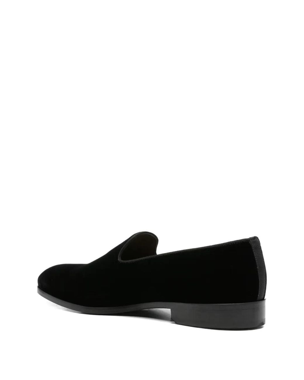 Doucal's Black Velvet-Effect Loafers for men