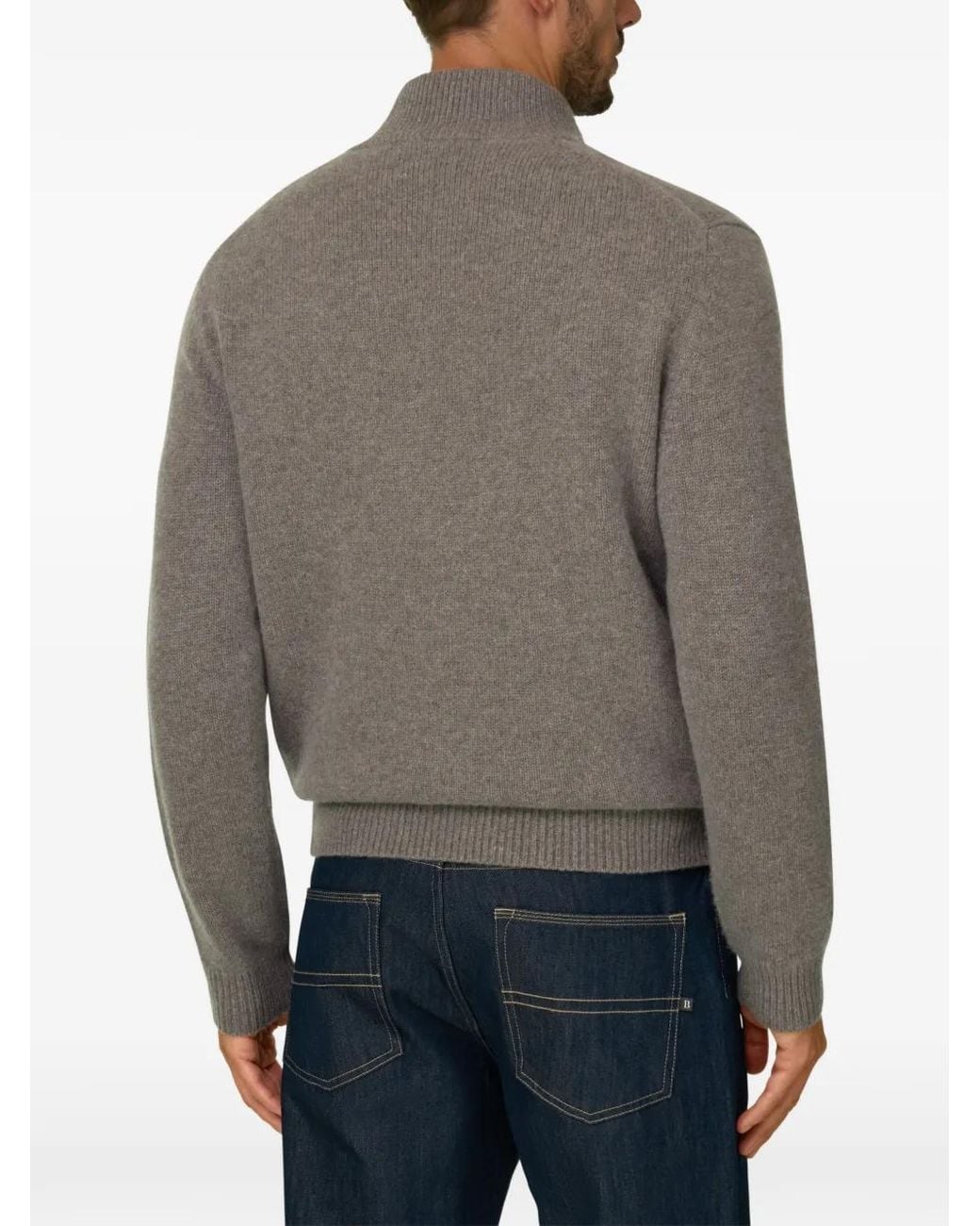 Boggi Gray Full-Zip Jumper for men