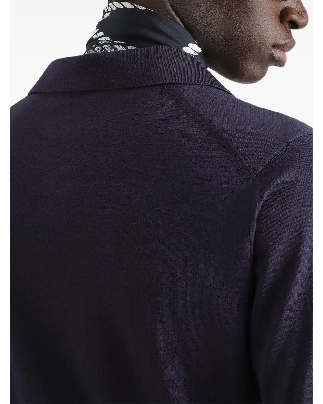 Dolce & Gabbana Blue Silk Knit Polo Shirt for men