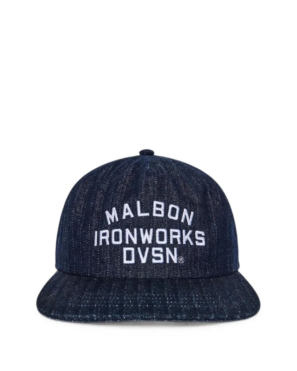 Malbon Golf Blue Foreman Logo-Embroidered Denim Cap for men