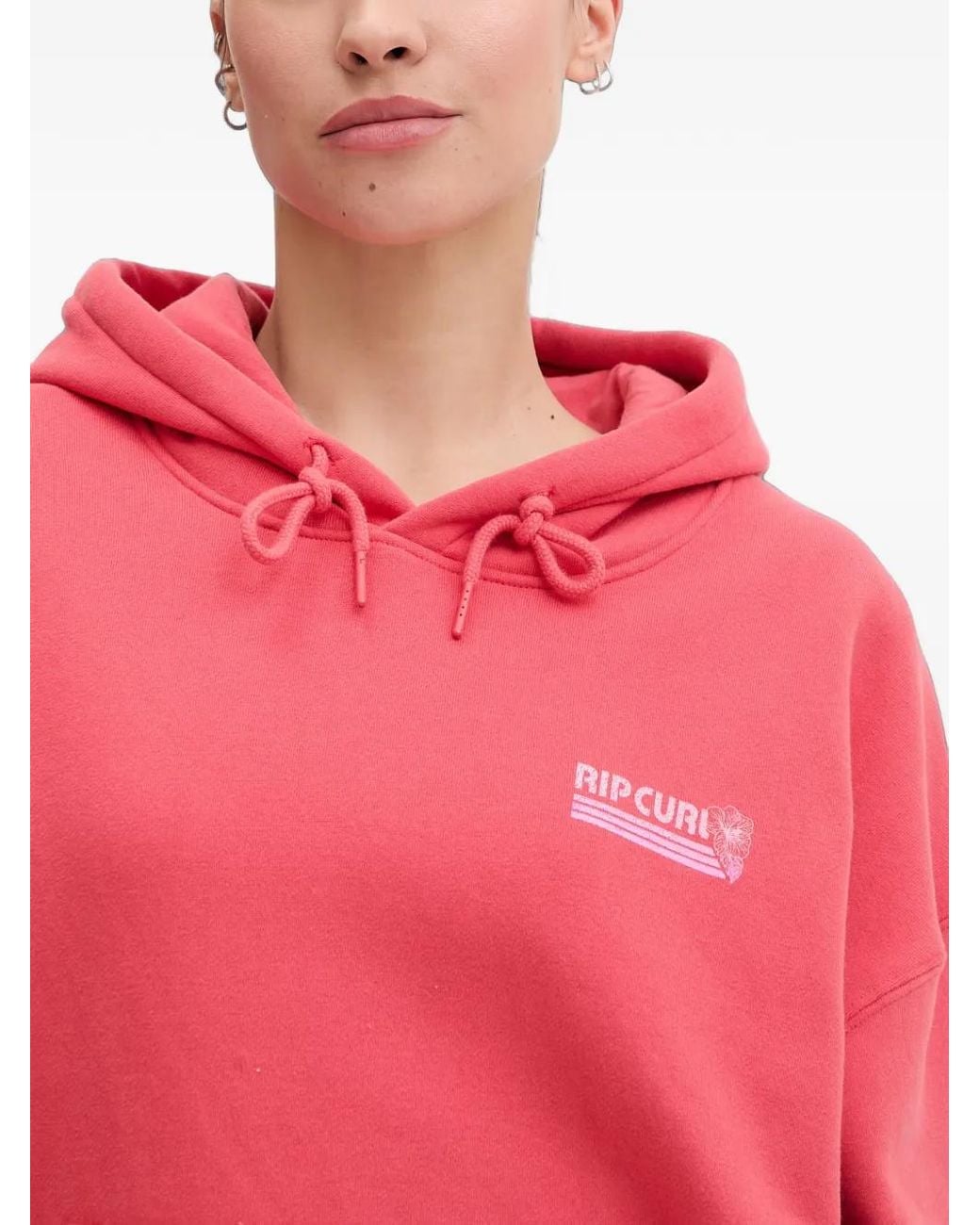 Rip Curl Pink Hoodie Ocean Break Heritage À Imprimé Graphique Et Lien De Resserrage