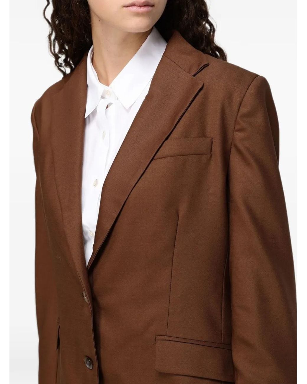 CRI.DA Brown Single-Breasted Notched-Lapels Blazer