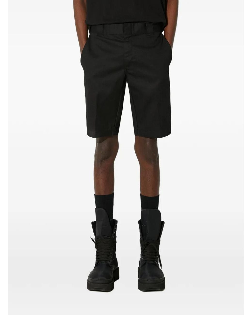 Dickies Black Logo-Patch Shorts for men