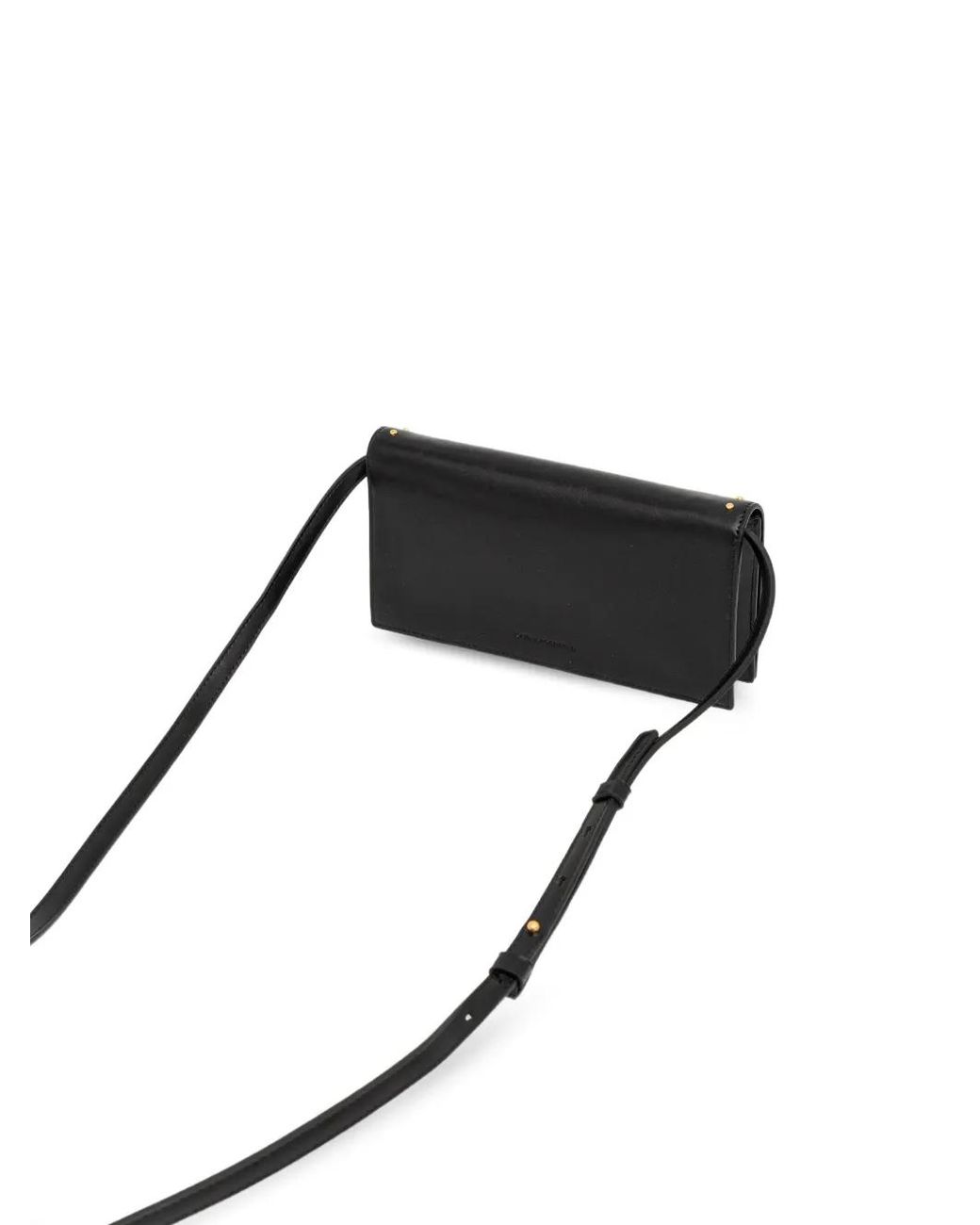 Karl Lagerfeld Black Embossed Studded Wallet On Strap
