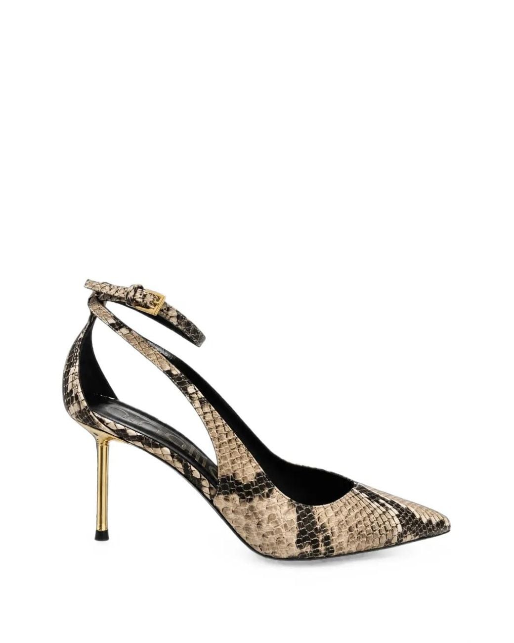 Ninalilou White Python-Effect Pointed-Toe Pumps