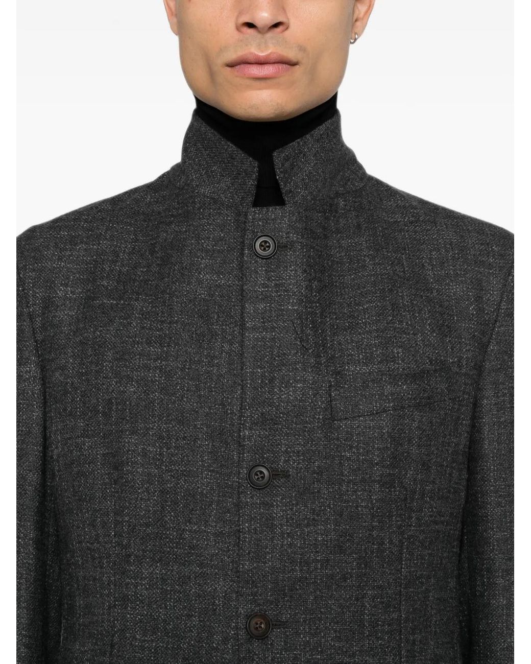 Corneliani Gray Veste Boutonnée À Col Montant for men