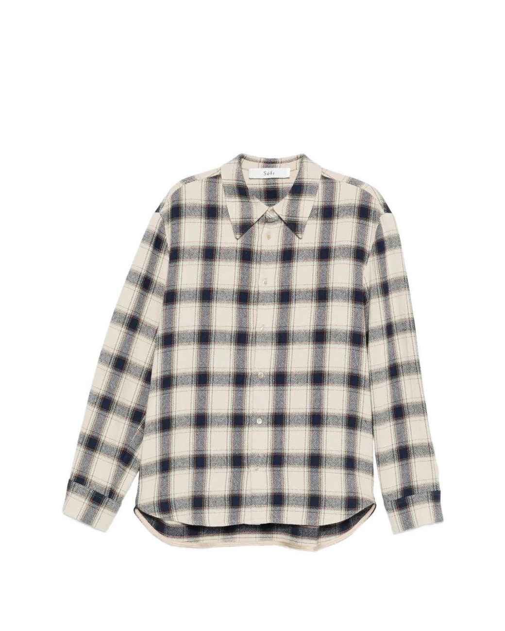 Séfr Gray Wes Check-Pattern Long-Sleeve Shirt for men
